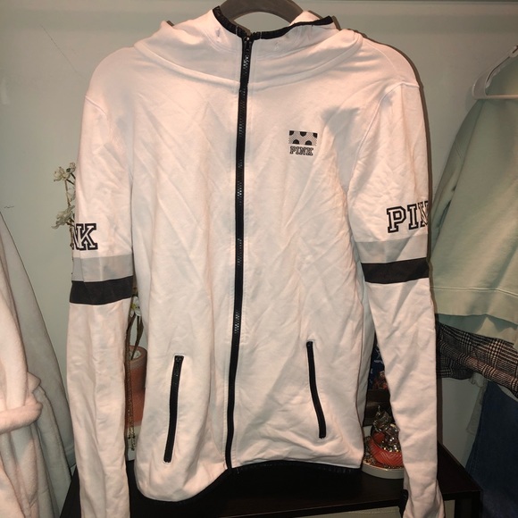 white athletic zip up